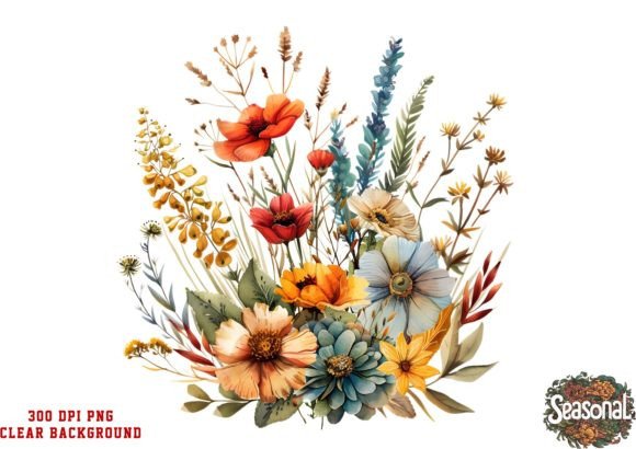 Download Boho Flowers Bouquet Watercolor Clipart - Art Collection
